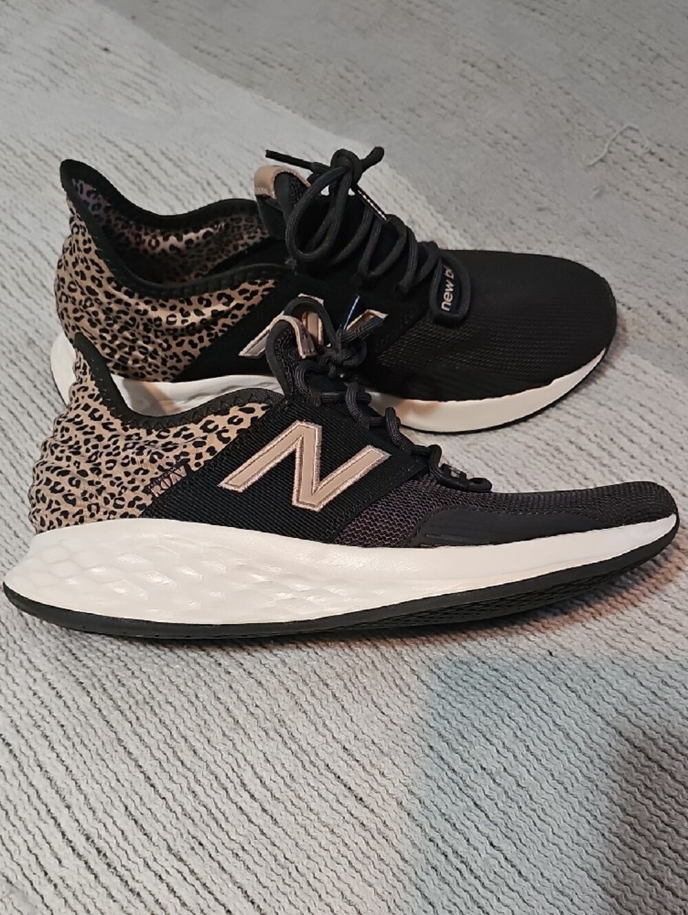New Balance Women's Black & Beige Leopard-Accent Sneakers - Picture 4 of 6